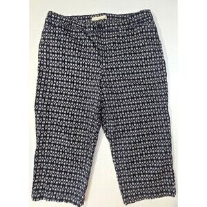 Gloria Vanderbilt Women’s 14 Blue/White Capri Pants Stretch Chino Pockets